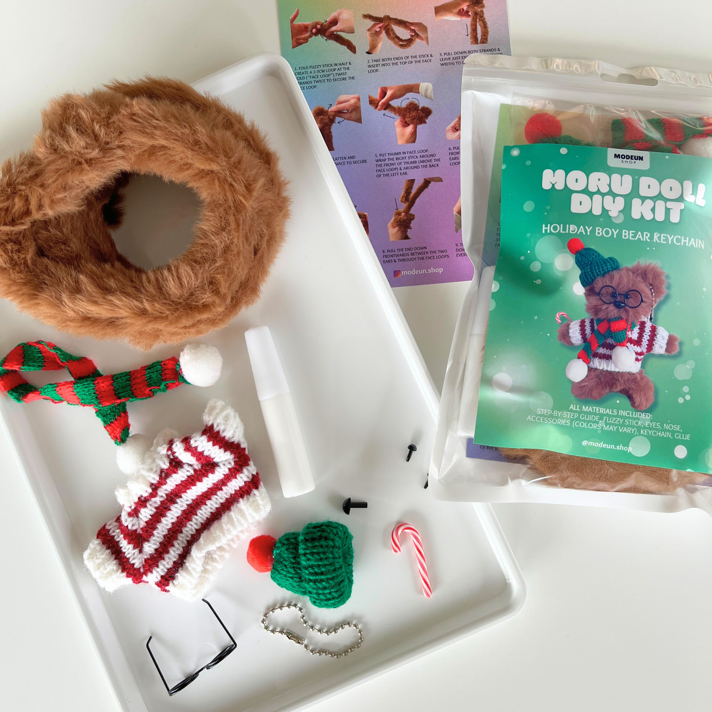 HOLIDAY BOY BEAR DIY KEYCHAIN KIT