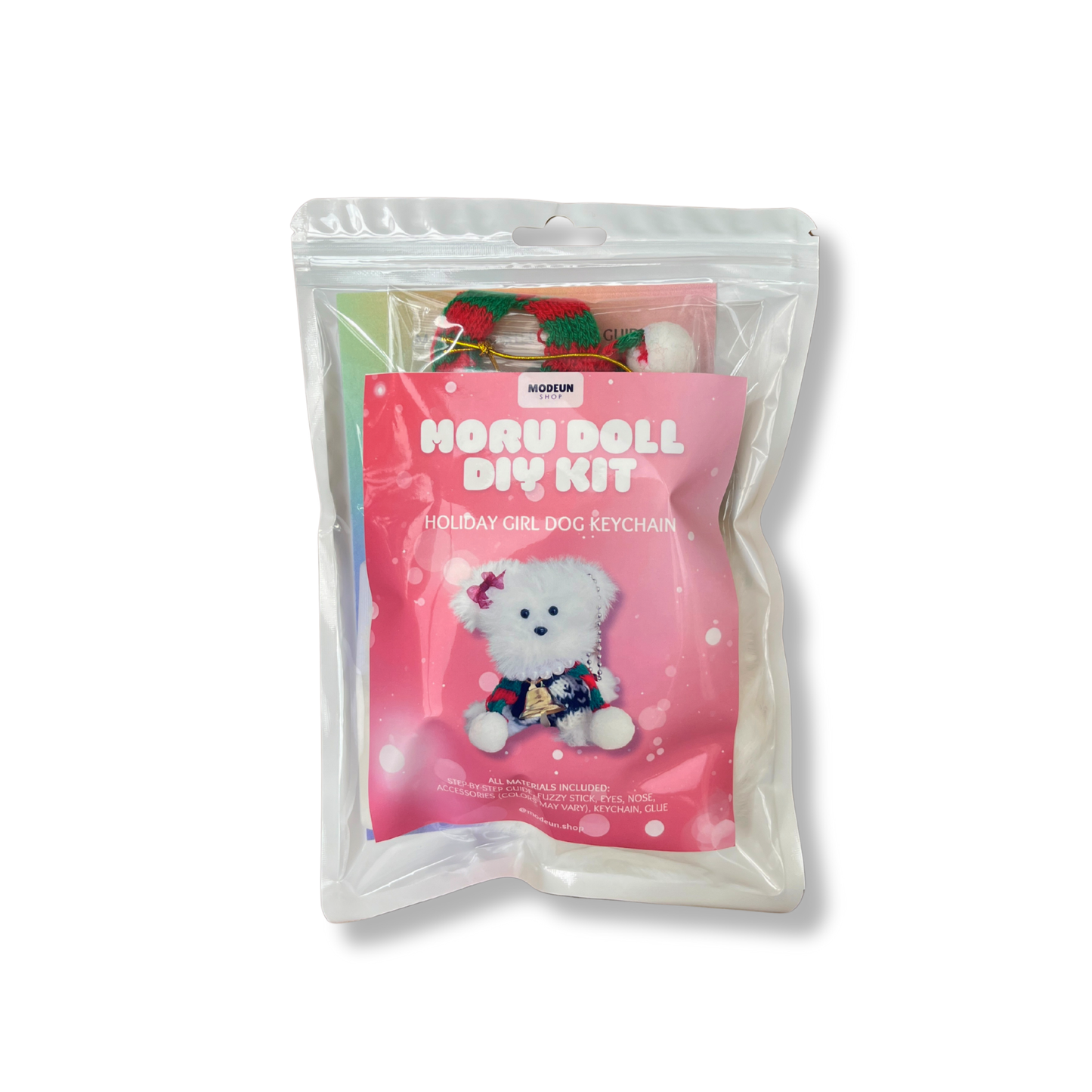 HOLIDAY GIRL MORU DOG DIY KEYCHAIN KIT
